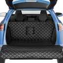 PETICON SUV Cargo Liner for Dogs, PU Leather Waterproof Pet Cargo Cover for SUVs Sedans Vans with Bumper Flap Protector, Scrachproof Non-Slip Large Size Dog Seat Mat Universal Fit