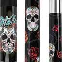 Pool Cue Stick - 58" Canadian Maple 13mm Tip Billiard Pool Stick (19oz, Black/Skull)