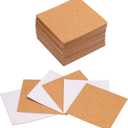 uxcell 50pcs Self Adhesive Cork Coasters 3.1"x 3.1"x 0.04" Cork Mats Cork Tiles Cork Backing Sheets Mini Wall Cork Board for Coasters and DIY Crafts, Square