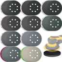 101PCS 5 inch Sanding Discs, 8 Holes Hook & Loop Wet Dry Sandpaper Orbital Sander Pads 80 180 240 400 600 800 1000 1500 2000 3000 Grit with Foam Pad, Sandpaper Assortment for Car Wood Metal
