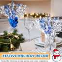 6 Pack Winter Wonderland Centerpieces Blue Christmas Table Decor Snowflake Centerpieces for Tables Metallic Stars for Christmas Xmas Wonderland Decorations