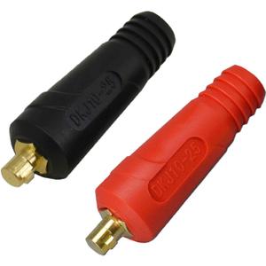 RIVERWELD TIG Welding Cable Panel Connector Plug DKJ10-25 200Amp with Red and Black Color Dinse-Style Quick Fitting 2pcs