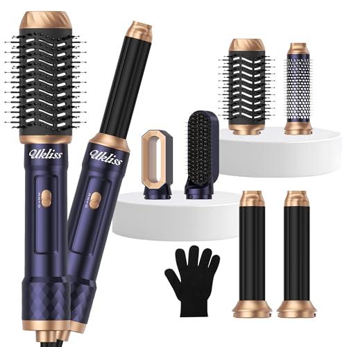 Ukliss 6 in 1 Hair Dryer Brush, Air Styler with Auto Wrap Curling - Ionic Blow Dryer for Frizz-Free Fast Drying, Volumizing Brush & Straightener for All Hair Types, ALCI Plug