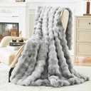 Bigacogo Faux Fur Throw Blanket for Couch, Fuzzy Soft Plush Thick Warm Bubble Blankets for Sofa Bed Living Room Dcor, Cute Luxury Cozy Fluffy Throw Gift for Women Girls, 50"x60", Tie-dye Grey