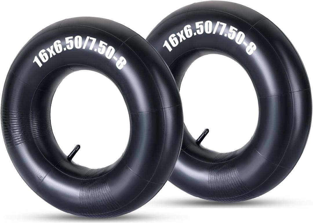 2 Pack 16x7.50/6.50-8 Inner Tubes with TR-13 Valve Stem, Replacement Lawn Mower Tire Tubes for Tractors, Wheelbarrows, ATVs, Go Karts & More (Fits 6.5'' to 7.5" Wide)