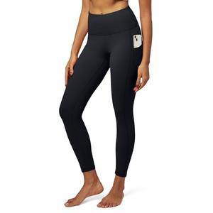 IUGA High Waist Yoga Pants with Pockets, Leggings for Women Tummy Control, Workout Leggings for Women 4 Way Stretch Black, Size large