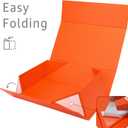 LIFELUM Christmas Gift Boxes 13.85 x 8.35 x 4.45 inch 5 Pack Gift Boxes with Lids Contains Card, Ribbon, Shredded Paper Filler (Orange)