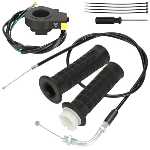 YOXUFA Throttle Cable Twist Throttle Handle Grip Assembly for 2 Stroke Engine 80cc 100cc 49cc 50cc Gas Motor Motorized Bicycle Bike Parts with 7/8" 22mm Handlebar