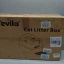 Extra Large Stainless Steel Litter Box with Lid, High Sided Enclosed Metal Cat Litter Pan, Dog Proof Front Entry Top Exit, Odor Control Easy Clean Leak Proof, Includes Scoop & Step, Light Gray