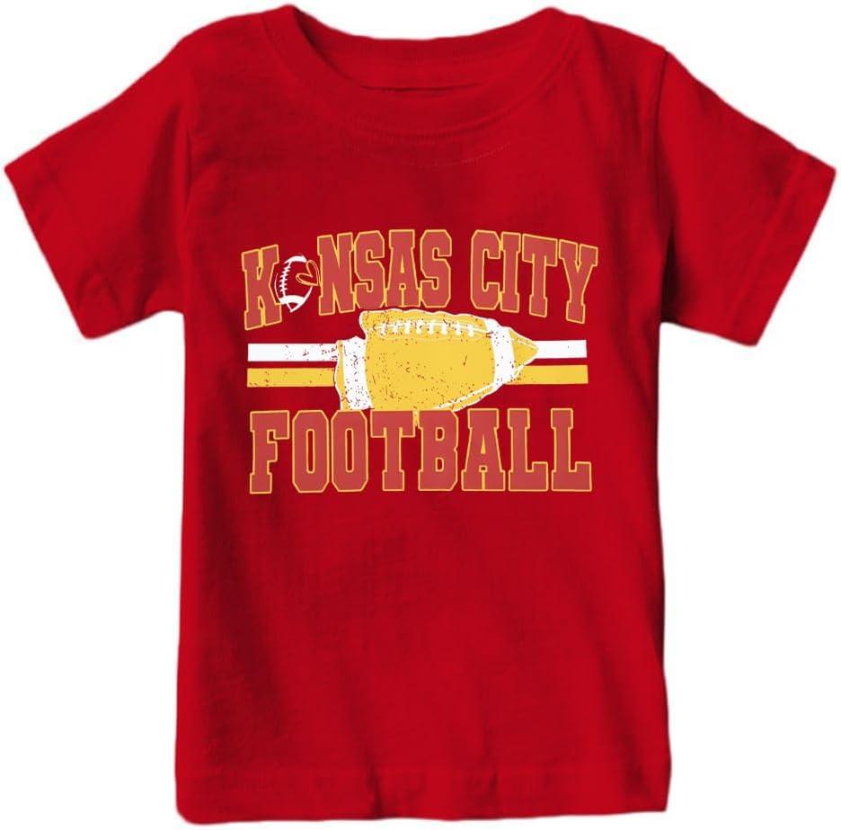 Football Shirts for Girls Boys Game Day Shirt Softball Season Kids Tee Print Short Sleeve Top (Red)