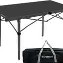 29.9" Tall Folding Camping Table for 2-6 Person, 54.7" Large Aluminum Foldable Roll-up Table Outdoor with Carry Bag for Picnic, Camp, Sturdy, Backyard, Patio, 55"*27.5"*29.9"