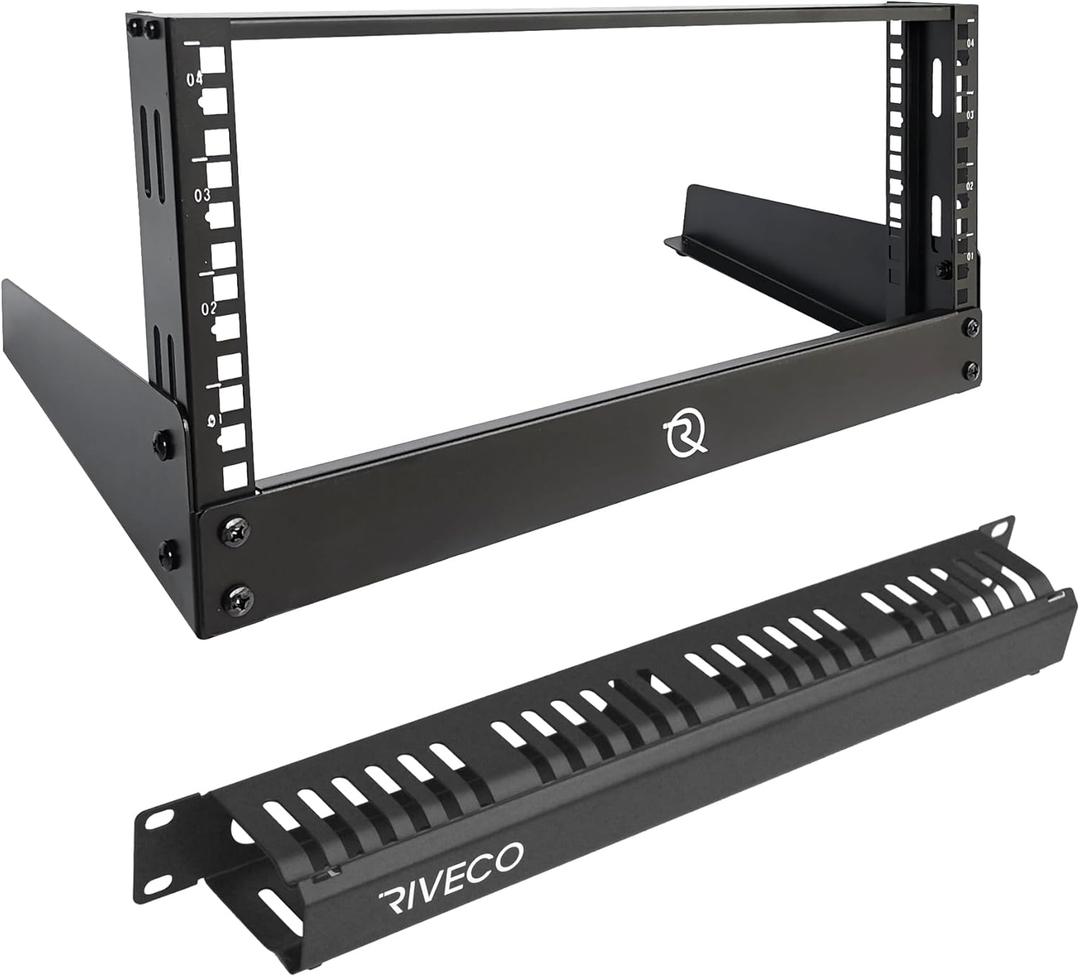 RIVECO 4U Tabletop Rack and RIVECO 1U Cable Management