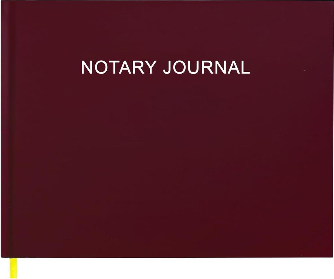Notary Journal Log Book - Notary Public Journal of Notarial Acts - Notary Supplies with 420 Record Entries, 140 Numbered Pages, Hardcover, 10" x 7", Red
