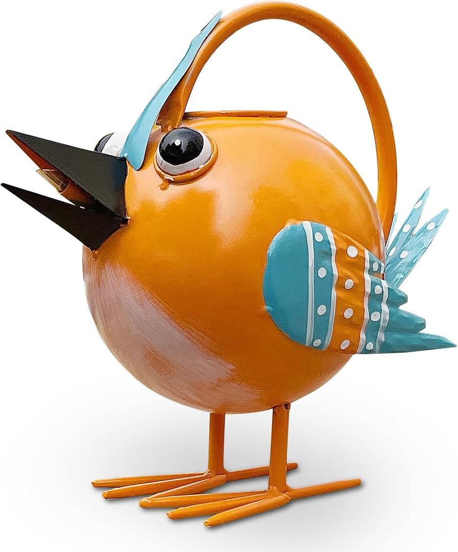 Metal Cute Bird Watering Can, Watering Can Indoor/ Outdoor Plants, Decorative & Functional 1.8 L/ 0.5 Gallon Water Pot for House Flowers Plant, Home, Farmhouse Garden Decor
