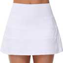 MCEDAR Pleated Tennis Skirt for Women with Pockets Women's High Waisted Athletic Golf Skorts Skirts Running Workout Shorts (White, M)
