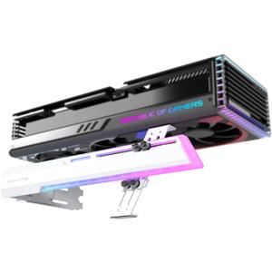 EZDIY-FAB 5V ARGB GPU Holder Brace Graphics Card GPU Support Video Card Holder Bracket, Strenchable Structure, Video Card Sag Holder/Holster Bracket Support RX7990XTX, RTX4090, White-341-1
