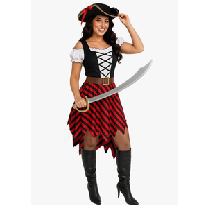 Morph Adult Pirate Costume for Women - Dress, Outfit, Female Wench, Halloween Costume Size L