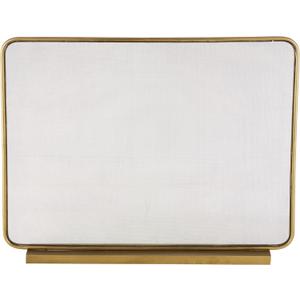 Deco 79 Metal Geometric 1 Panel Fireplace Screen with Rounded Edges and Rectangular Base, 38" x 5" x 29", Gold