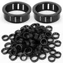150PCS 3/4" Black Cable Snap Bushing Grommet, Snap in Cord Bushing Protect Cables