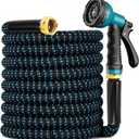 Expandable Garden Hose 100ft with 10 Function Nozzle, 2026 New No Kink Flexible Water Hose 100 ft, Lightweight, Leak-proof, 3/4" Solid Metal Fittings, 3750D Outer Fabric, Sturdy Retractable Latex Core