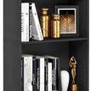 Furinno JAYA Book shelf, 5-Tier Bookshelf, Bookcase with Adjustable Shelves, 9.5" x 24.5" x 71.2", for Living Room, Bedroom, Home Office, Blackwood