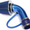 Performance Cold Air Intake Pipe, Universal Car Cold Air Intake Filter Aluminum Induction Flow Hose Pipe Kit Blue