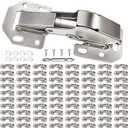 BESTEEL 80 Pack Hidden Hinges Soft Close Surface Mount Kitchen Cabinet Hinges, Concealed Cabinet Hinges for Cabinet Doors Frameless,No Pre-drilled for Kitchen Cupboard, Surface Mount Hinges