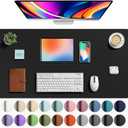 Aothia Faux Leather Desk Mat - Large Mouse Pad, Non-Slip PU Leather Blotter, Waterproof Writing Surface for Office and Home (Black, 40" x 24")
