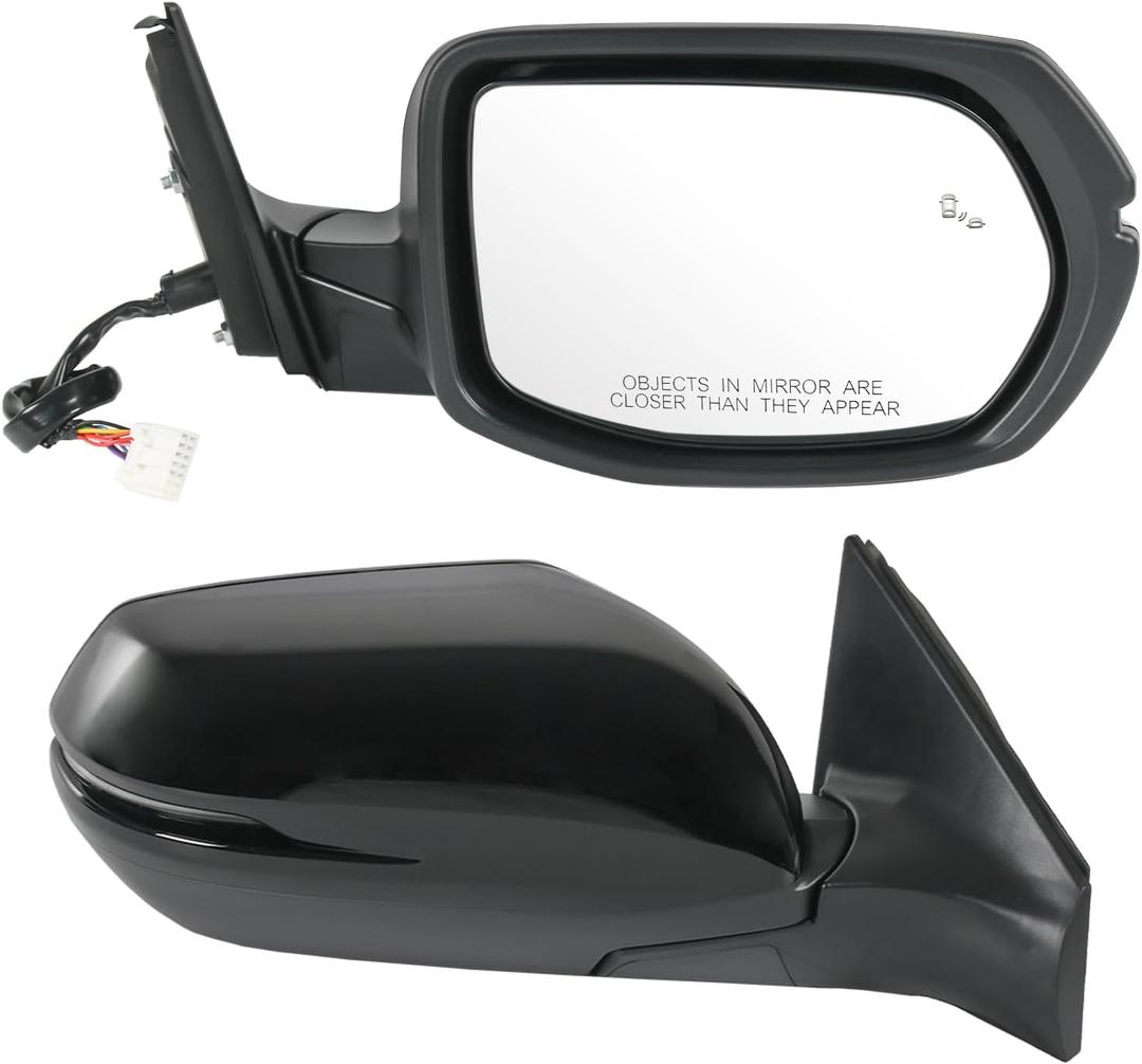 JDMSPEED Right Passenger Side View Mirror Compatible with 20172022 Honda CRV Manual Folding Power Glass Heated Blind Spot Turn Signal Light Black Replace#76201T1WA01ZF(9Pins)