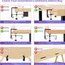 Univivi No Drill Under Desk Cable Management Tray, 36" Cord Organizer for Table, Clamp/Screw Mount Desk Cable Management, Premium Fabric Cable Management Tray for Office, Home (Black)