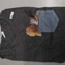 Cute Squirrel in Pocket Shirt for Men, Women, Kids T-Shirt (Gray, L)