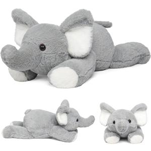 5lbs 24 in Elephant Weighted Stuffed Animals, Weighted Stuffed Animal Plushies Gifts for Kids and Adults(Grey)