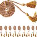 10Pcs Graduation Cords Multi Color Braided Gradution Honor Cords with Tassel for High School Bachelor Master Doctor 68" Long (Pink Gold)