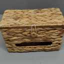 HYVAKUPPA Wicker Trash Bag Holder Dispenser for 13 Gallon with Lid Wall Mount Natural Water Hyacinth Handwoven Garbage Plastic Bags Holder Grocery Storage Organizer Under for Kitchen, Small