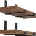 Shelf Bracket, Heavy Duty Floating Shelf Brackets 12-Inch Long, 4-Pack Brackets for Shelves, Black Coated J Shape Metal Wall Shelf Support Brackets with 1/5-Inch Thick and 160 lb. Load Capacity