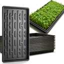 Shallow 1020 Nursery Flat Trays Specialized for Holding & Carrying 200 Cell Plug Seedling Trays (Height is 1.3"),Microgreen Germination Trays,10 Pack, No Holes (YB01, 10Pcs)