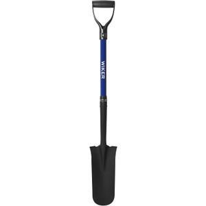 WIKER Spade Shovel,Sharp Shooter Shovel,Shovels for Digging,Planting,Trenching,Gardening,Drain Spade with Fiberglass Handle Heavy Duty,Blue,45 inches