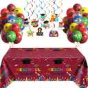 Wettarn 47 Pcs 2026 Pre School Graduation Decorations Pre k Graduation Decorations Include Kindergarten Table Cover 10 Congrats Hanging Swirl 36 Pcs Graduate Balloon for Congrats Grad Party(Burgundy)