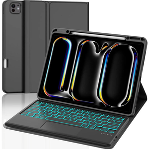 YEHOBU for iPad Pro 13 inch Case with Keyboard (M5 2025/M4 2024), 7-Color Backlit, Magnetic Detachable Keyboard, Trackpad, Slim Folio Cover with Pencil Holder, Multi-Viewing Angles, Auto Sleep/Wake