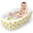 Mink Newborn to Toddler Bath Tub,Inflatable Baby Bathtub with Built-in Air Pump,Portable Travel Shower Basin with Back Support, Deflates and Folds Easily (Bear tub)