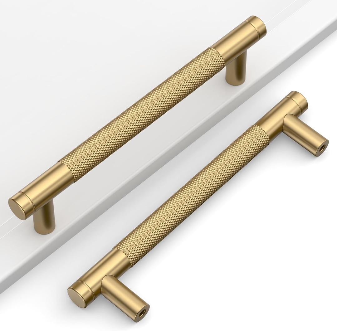 10 Pack 5"(128mm) Champagne Bronze Cabinet Pulls Kitchen Cabinet Handles Champagne Gold Drawer Pulls Cupboard Hardware for Cabinets CK0026