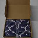 Newwiee 4 Pcs Waterproof Outdoor Cushion Covers for Patio Furniture Stretch Outdoor Couch Cushion Covers Replacement Moroccan Pattern Chair Seat Sofa Slipcovers Soft Flexibility Protector(Navy Blue)