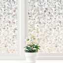 LEMON CLOUD Window Film, Vinyl Clings, Stained 3D Decorative Stickers for Glass, Static Door Window Covering, Tinted Window Decals, Frosted Privacy, Self-Adhesive, Pebble Pattern (23.6In X 78.7In)