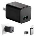 CBHLPLK Mini Camera with 64G Card 1080P Small Security Camera Charger with Motion Detection for Indoor (No WiFi)