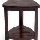 ALA TEAK Wood Bath Spa Shower Stool Corner Bench Stool Fully Assembled