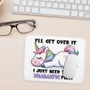 Cute Horned Horse Mouse Pad, I'll Get Over It I Just Need to Be Dramatic First Mouse Pads for Work Wireless Mouse Computers Laptop Desk Accessories, Funny Office Supplies, 9.5x7.9 Inch