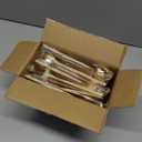 PULOTE 150PCS Gold Plastic Silverware Disposable - Heavy Duty Gold Plastic Cutlery - Gold Plastic Utensils Set Include 50 Knives,50 Forks,50 Spoons for Party&Wedding