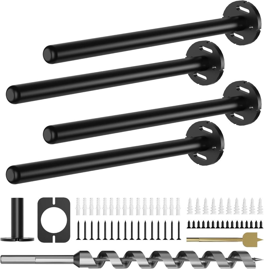 4pcs Wall Shelf Brackets Heavy Duty Floating Shelf Bracket Hidden,Invisible Black Shelving Brackets Decorative Floating Shelf Hardware Heavy Duty,Metal Shelf Support Bracket (10 inch-4pcs)