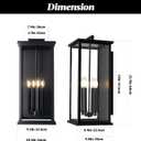 Extra Large Black Outdoor Light Fixtures Wall Mount,Modern Outdoor Wall Lantern,Exterior Porch Garage Light, Outside Sconce for House,Entryway with Thick Glass Shades & E12 Base