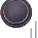 Amazon Basics Straight Top Ring Cabinet Knob, 1.25-inch Diameter, Oil Rubbed Bronze, 25-Pack